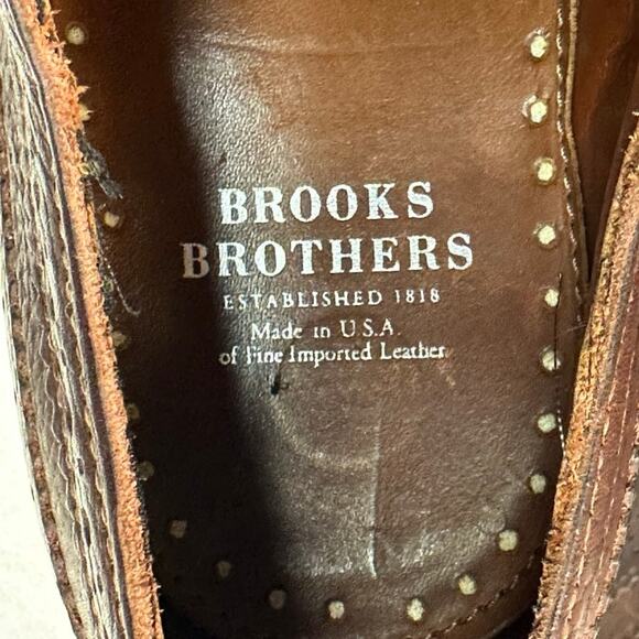 EUC Allen Edmonds x Brooks Brothers Longwing Wingtip Waxed Brown USA 10 D main image 13